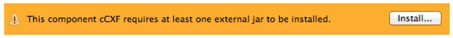 cCXF component external JAR warning