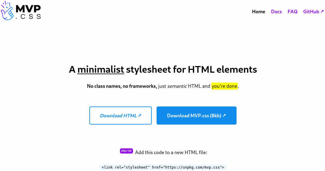 MVP.css website