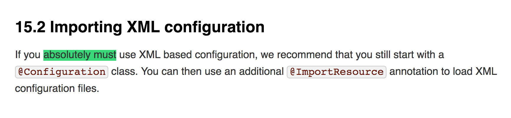 If you must - screengrab from Spring documentation